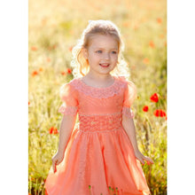 Load image into Gallery viewer, Aurora Royal Chiranthy Hand Smocked Apricot Dress