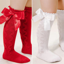Load image into Gallery viewer, Pex Grazia Knee High Bow Socks
