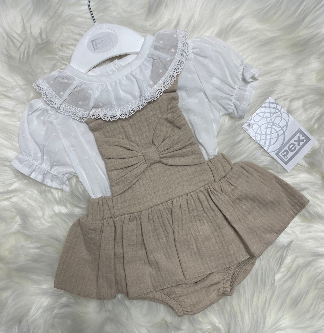 Pex Beige Bow Set - 6M