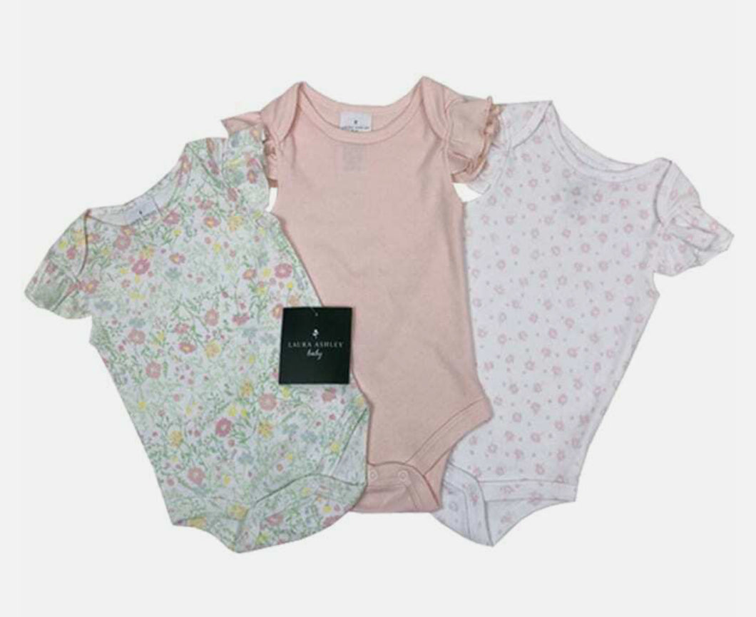 Laura Ashley 3pk Bodysuits - green floral