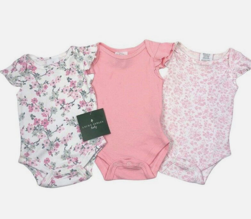 Laura Ashley 3pk Bodysuits - pink floral