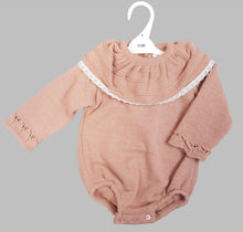 Load image into Gallery viewer, Dusky Pink Collar Knit Romper
