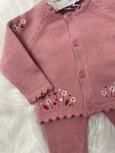 Load image into Gallery viewer, Rose Pink Embroidered Two Piece Knitted Set
