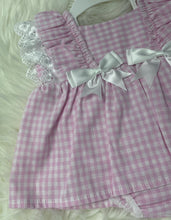 Load image into Gallery viewer, Kinder Boutique Gingham Frill Bow Dress and Knickers Set
