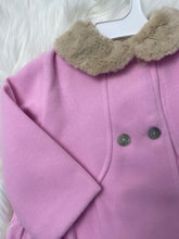 Load image into Gallery viewer, Niñas y Niños Bow Coat with Faux Fur Collar
