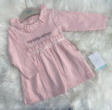 Load image into Gallery viewer, Pink Embroidered Floral Bow Dress
