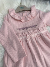Load image into Gallery viewer, Pink Embroidered Floral Bow Dress
