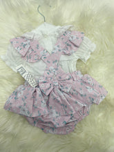 Load image into Gallery viewer, Pex Floral Bow Dungarees Outfit - 6M
