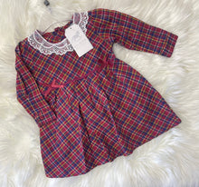 Load image into Gallery viewer, Tartan Lace and Bow Dress
