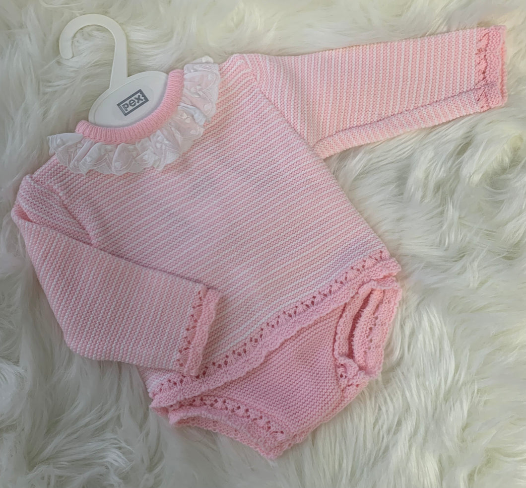 Pex Bea Knitted Striped Jam Pants Set