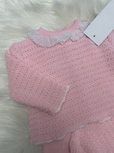 Load image into Gallery viewer, Knitted Jam Pant and Bonnet Set - Pink
