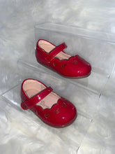 Load image into Gallery viewer, Red Sparkle Heart Shoes - size UK 21
