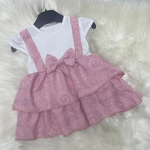 Load image into Gallery viewer, Floral Bow Tiered Dress - Pink
