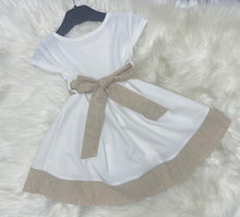 Load image into Gallery viewer, Butterfly Waist Bow Back Dress - Beige

