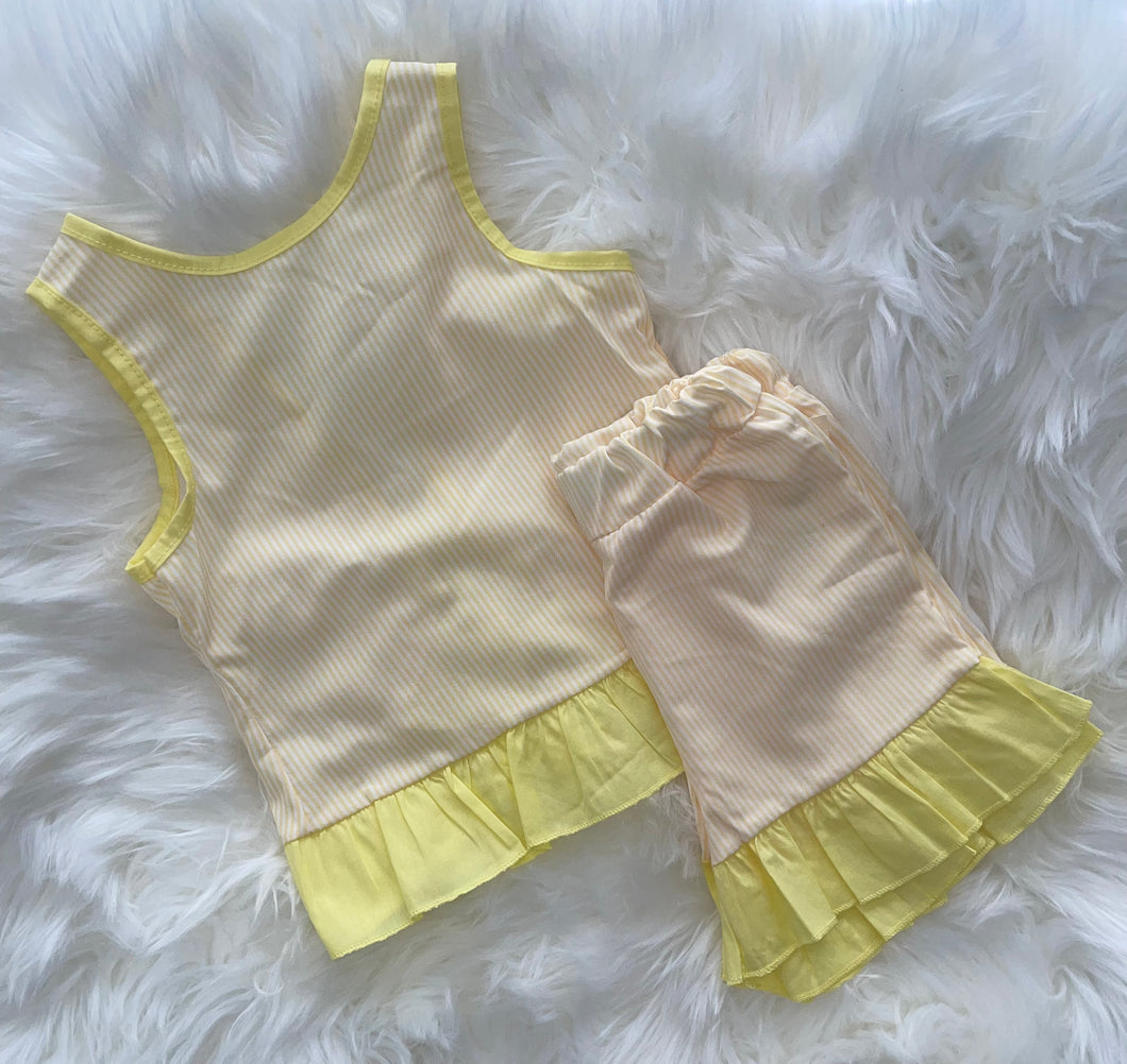 Lemon Ruffle Shorts and Top Set