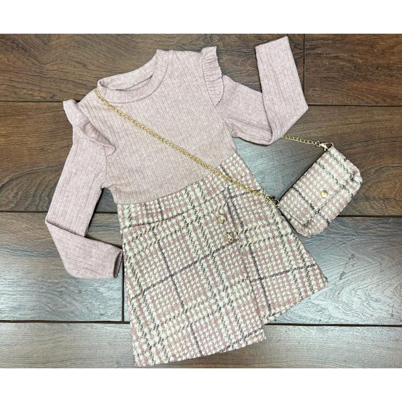 Dusky Pink Dress and Bag Set