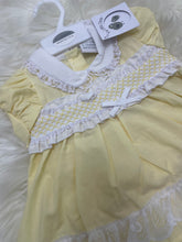 Load image into Gallery viewer, Smocked Lace &amp; Bows Dress, Pants &amp; Headband Set
