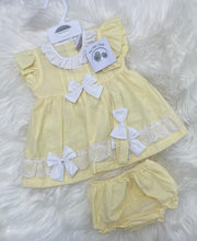 Load image into Gallery viewer, Bows &amp; Lace Dress, Pants &amp; Headband Set
