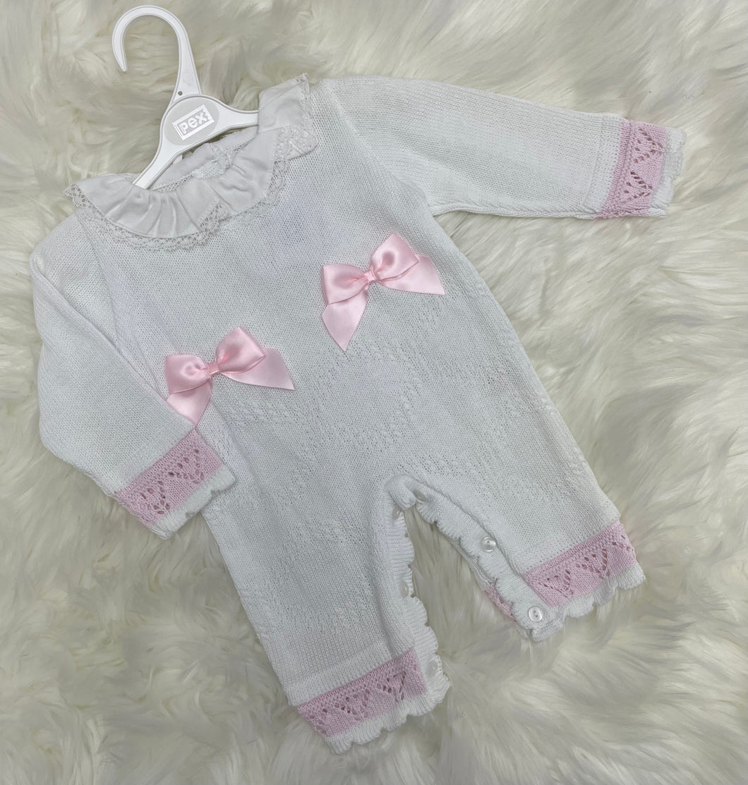 Pex Knitted Bow Romper - 3-6m