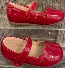 Load image into Gallery viewer, Red Sparkle Heart Shoes - size UK 21
