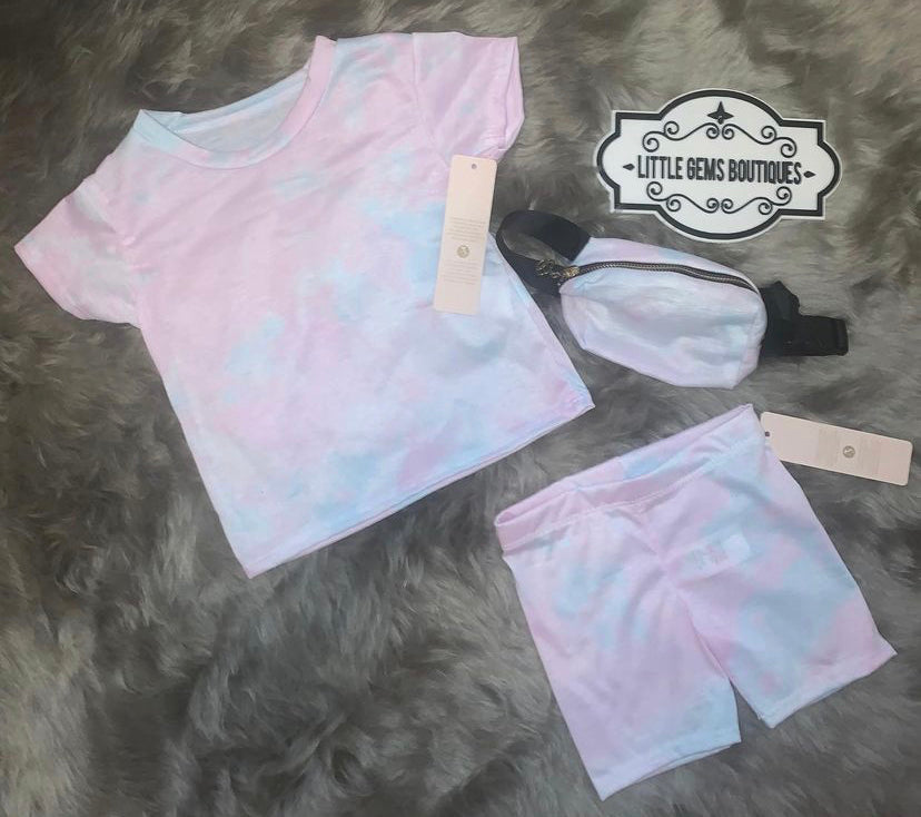 Tie Dye T-Shirt, Shorts and Bum Bag Set