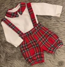 Load image into Gallery viewer, Tartan Dungarees Set
