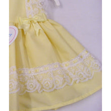 Load image into Gallery viewer, Kinder Lemon Lace Bow Dress - 0-3M
