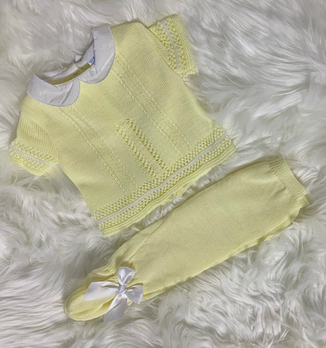 Fancy Knit Two Piece - Lemon