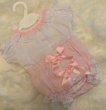 Load image into Gallery viewer, Double Bow Jam Pants and Blouse Set

