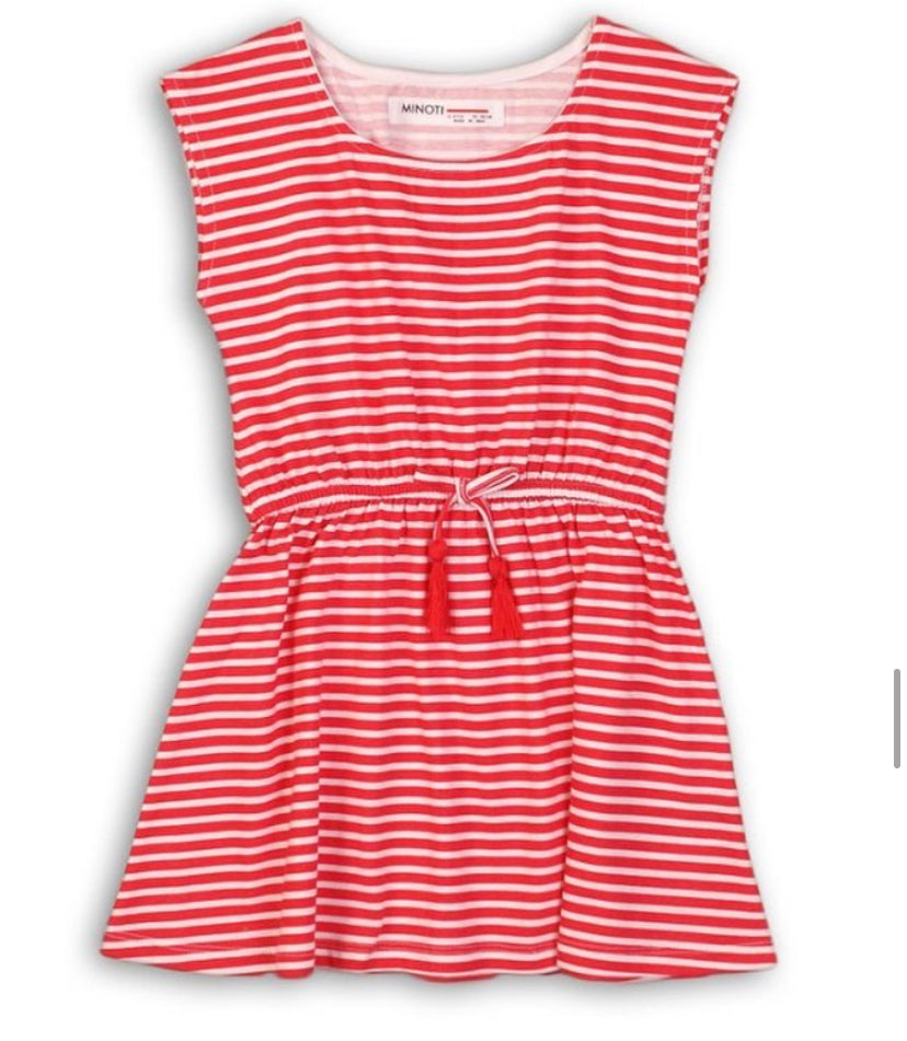 Red Stripe Tassel Dress