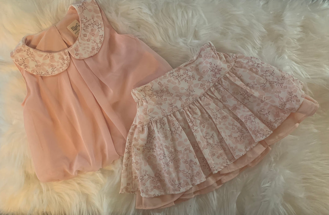 Floral Skirt and Blouse Set