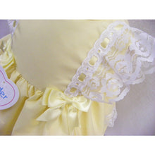 Load image into Gallery viewer, Kinder Lemon Lace Bow Dress - 0-3M
