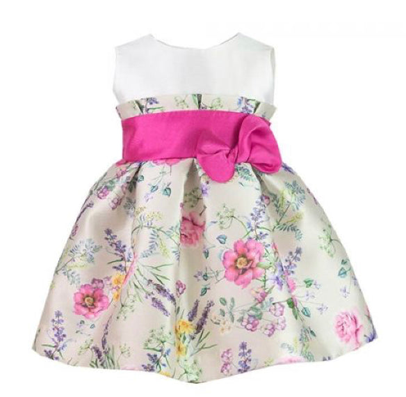 Alber Heavy Satin Wildflower Dress - 12M