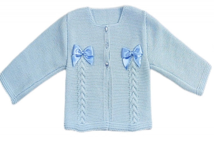 Double Bow Cardigan  - Blue