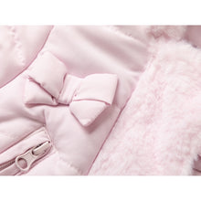 Load image into Gallery viewer, Padded Coat with Faux Fur Trim and Bows
